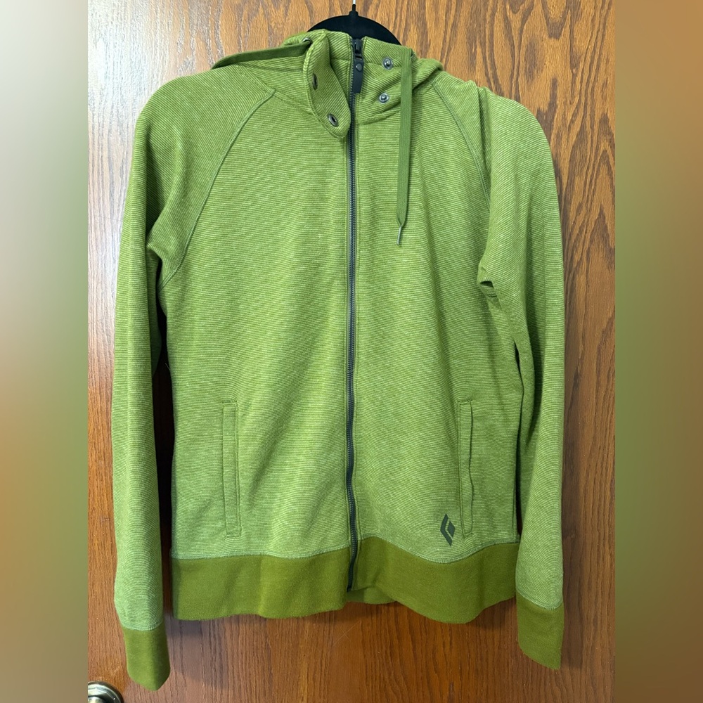 🔥 Black Diamond Women’s Green Hoodie Jacket Full Zip Pocket